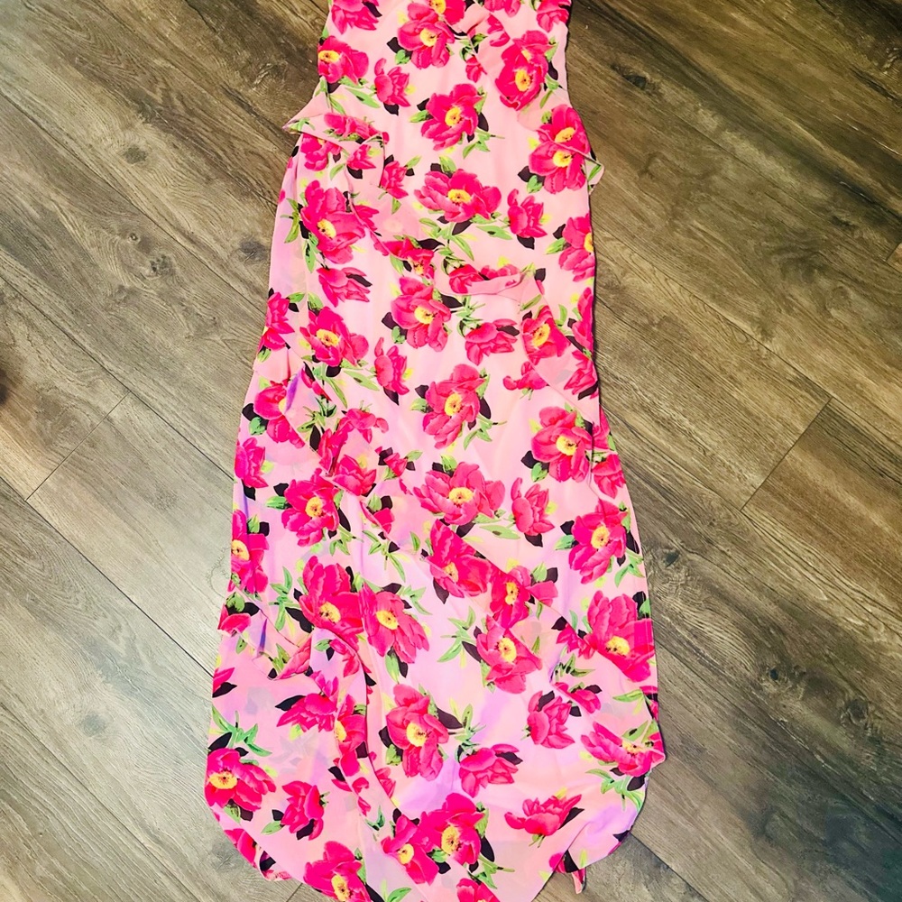 Nasty Gal Pink Floral Maxi Dress